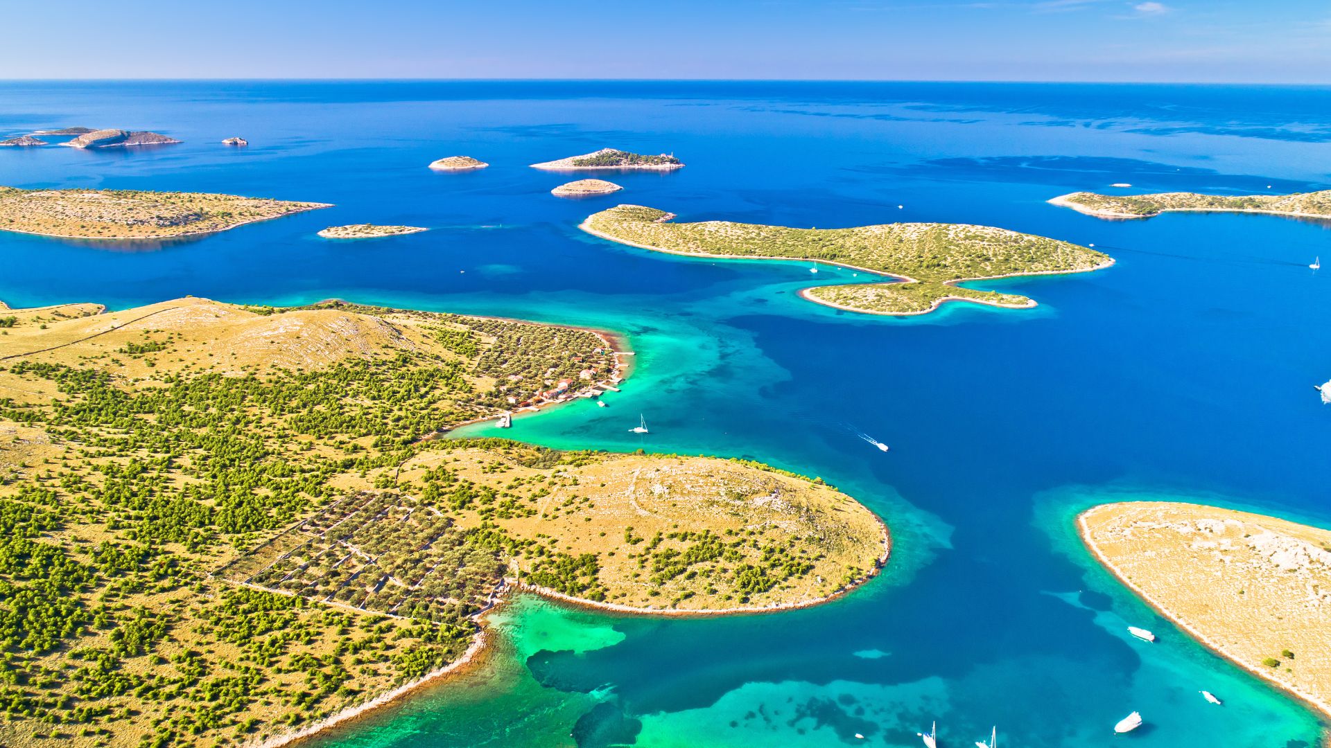 Aerial view of the Croatian islands